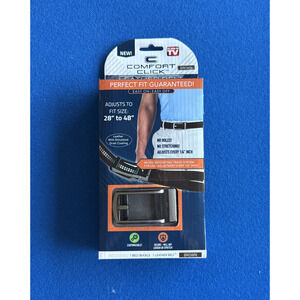 As Seen on TV ~ COMFORT CLICK Leather Belt BROWN Adjusts to fit size 28" to 48"